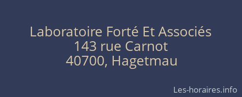 Laboratoire Forté Et Associés