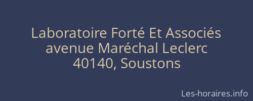 Laboratoire Forté Et Associés