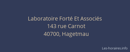 Laboratoire Fort&eacute; Et Associ&eacute;s