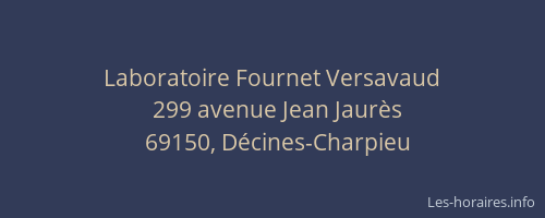 Laboratoire Fournet Versavaud