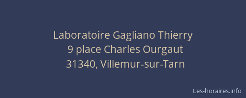 Laboratoire Gagliano Thierry