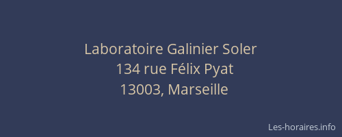 Laboratoire Galinier Soler