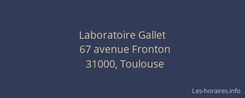 Laboratoire Gallet