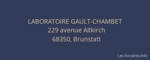 LABORATOIRE GAULT-CHAMBET