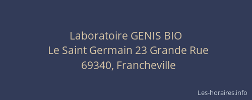 Laboratoire GENIS BIO