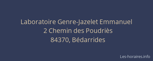 Laboratoire Genre-Jazelet Emmanuel