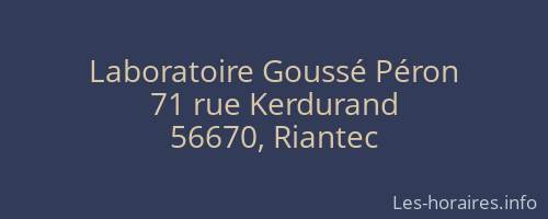 Laboratoire Goussé Péron