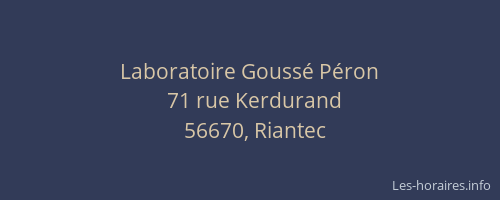 Laboratoire Gouss&eacute; P&eacute;ron