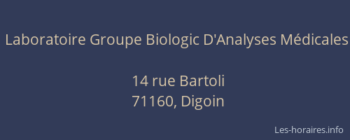 Laboratoire Groupe Biologic D'Analyses M&eacute;dicales