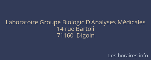Laboratoire Groupe Biologic D'Analyses Médicales