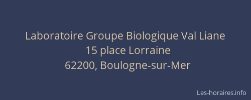 Laboratoire Groupe Biologique Val Liane
