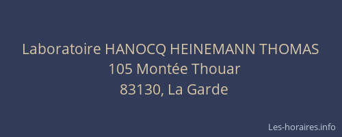 Laboratoire HANOCQ HEINEMANN THOMAS