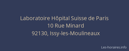 Laboratoire Hôpital Suisse de Paris