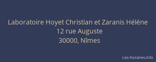 Laboratoire Hoyet Christian et Zaranis Héléne