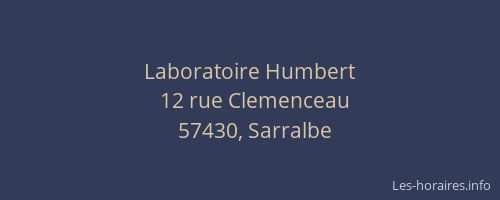 Laboratoire Humbert