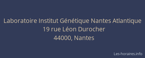 Laboratoire Institut Génétique Nantes Atlantique
