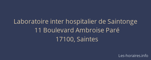 Laboratoire inter hospitalier de Saintonge