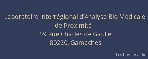 Laboratoire Interr&eacute;gional d'Analyse Bio M&eacute;dicale de Proximit&eacute;