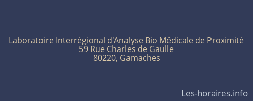 Laboratoire Interrégional d'Analyse Bio Médicale de Proximité