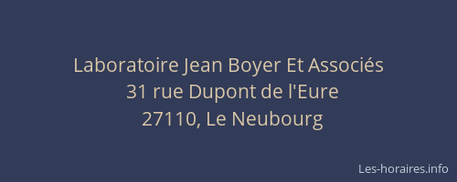 Laboratoire Jean Boyer Et Associés