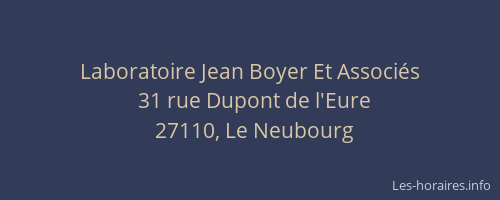Laboratoire Jean Boyer Et Associ&eacute;s