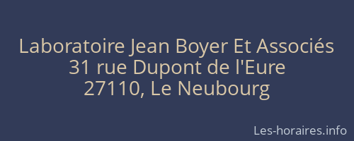 Laboratoire Jean Boyer Et Associés