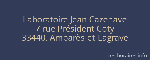 Laboratoire Jean Cazenave