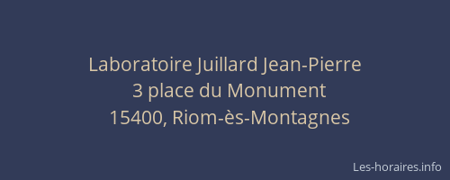 Laboratoire Juillard Jean-Pierre