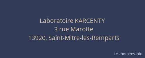 Laboratoire KARCENTY