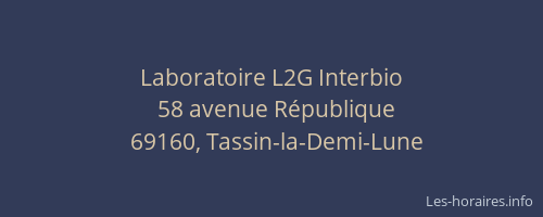 Laboratoire L2G Interbio
