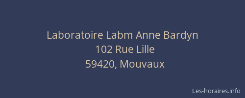 Laboratoire Labm Anne Bardyn