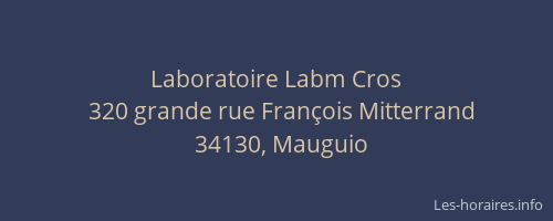 Laboratoire Labm Cros