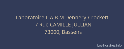 Laboratoire L.A.B.M Dennery-Crockett