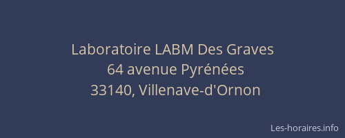 Laboratoire LABM Des Graves
