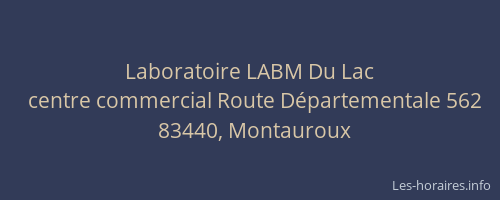 Laboratoire LABM Du Lac