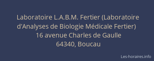 Laboratoire L.A.B.M. Fertier (Laboratoire d'Analyses de Biologie Médicale Fertier)