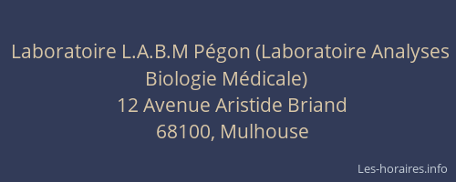 Laboratoire L.A.B.M Pégon (Laboratoire Analyses Biologie Médicale)
