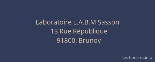 Laboratoire L.A.B.M Sasson