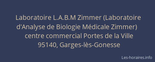 Laboratoire L.A.B.M Zimmer (Laboratoire d'Analyse de Biologie Médicale Zimmer)