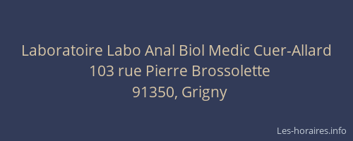 Laboratoire Labo Anal Biol Medic Cuer-Allard