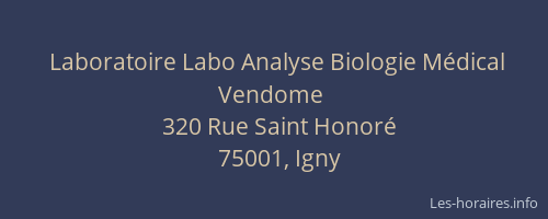 Laboratoire Labo Analyse Biologie Médical Vendome