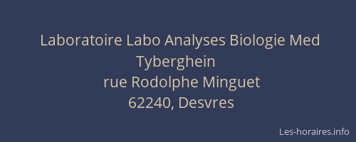 Laboratoire Labo Analyses Biologie Med Tyberghein
