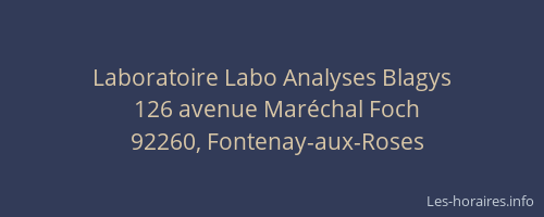 Laboratoire Labo Analyses Blagys