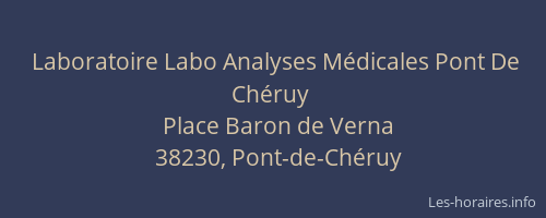 Laboratoire Labo Analyses Médicales Pont De Chéruy