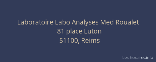 Laboratoire Labo Analyses Med Roualet
