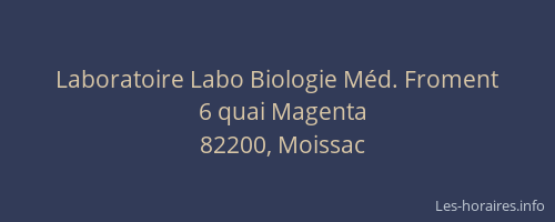 Laboratoire Labo Biologie M&eacute;d. Froment