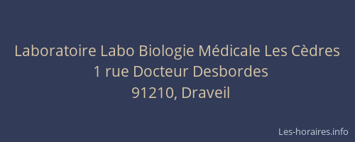 Laboratoire Labo Biologie Médicale Les Cèdres
