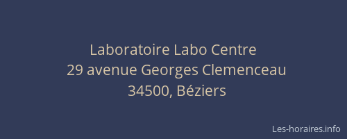 Laboratoire Labo Centre
