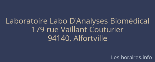 Laboratoire Labo D'Analyses Biomédical