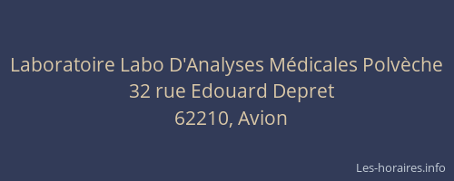 Laboratoire Labo D'Analyses M&eacute;dicales Polv&egrave;che